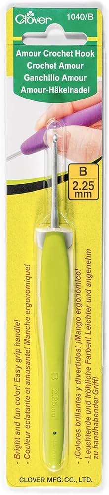 Amazon.com: Clover 1040/B Lime Green Amour Crochet Hook, Size B