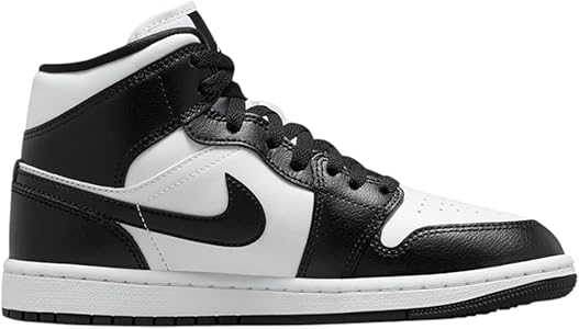Amazon.com | Air Jordan 1 Mid WMNS Sneakers, White/Black/White