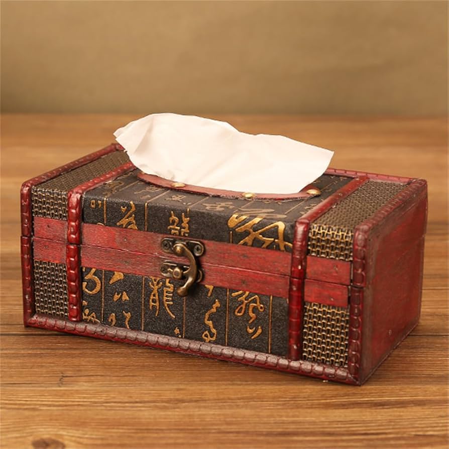 Amazon｜Xabelle アンティーク調 木製 ティッシュ ボックス 22×12×9