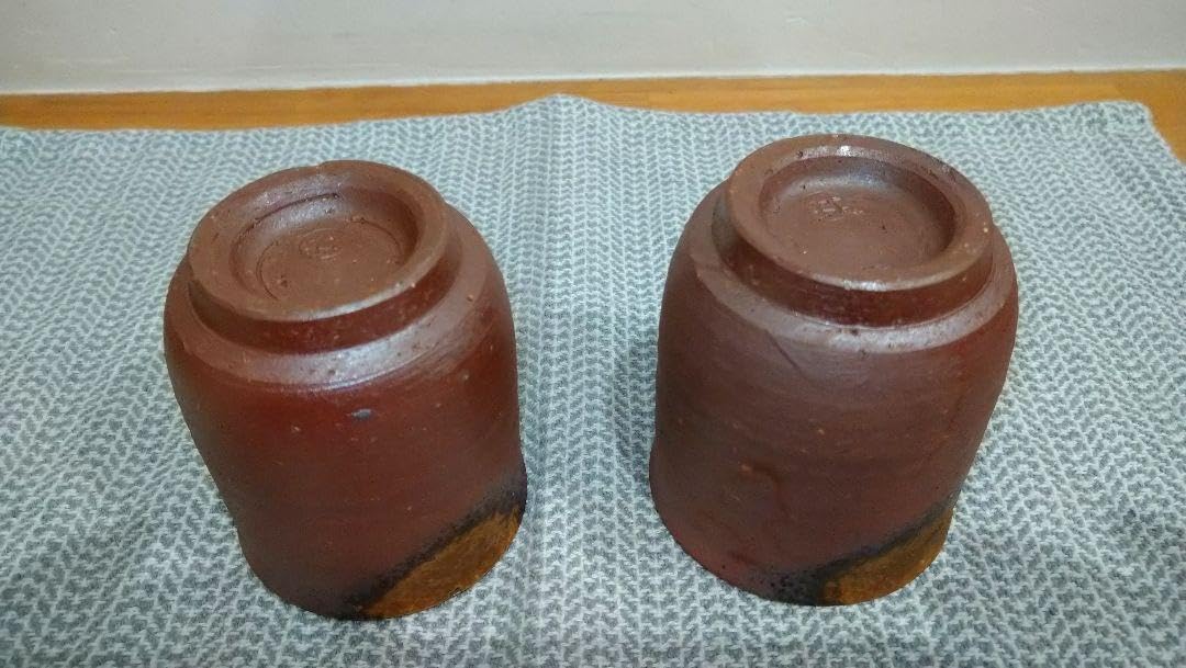 Amazon | 備前焼 夫婦湯呑み 井の陶印有り | ノーブランド品 | 湯呑み