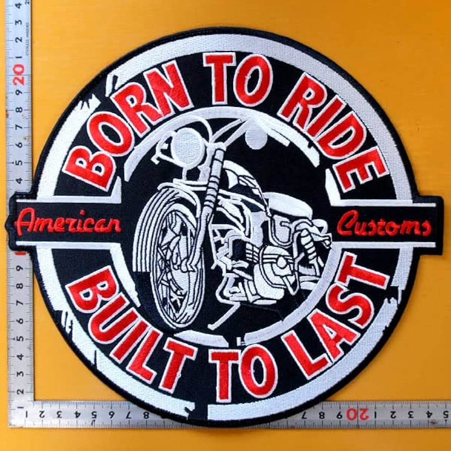Amazon.co.jp: 大きいワッペン 刺繍アイロンワッペン【BORN TO RIDE