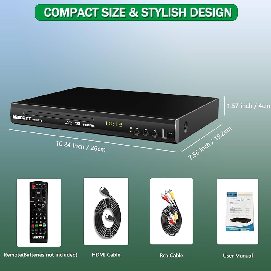 Amazon | ブルーレイDVDプレーヤー、WISCENTフルHD 1080p