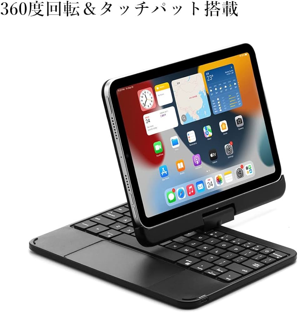 Amazon | 360度回転 iPad Mini6 / Mini 7 (A17 Pro) キーボード ケース