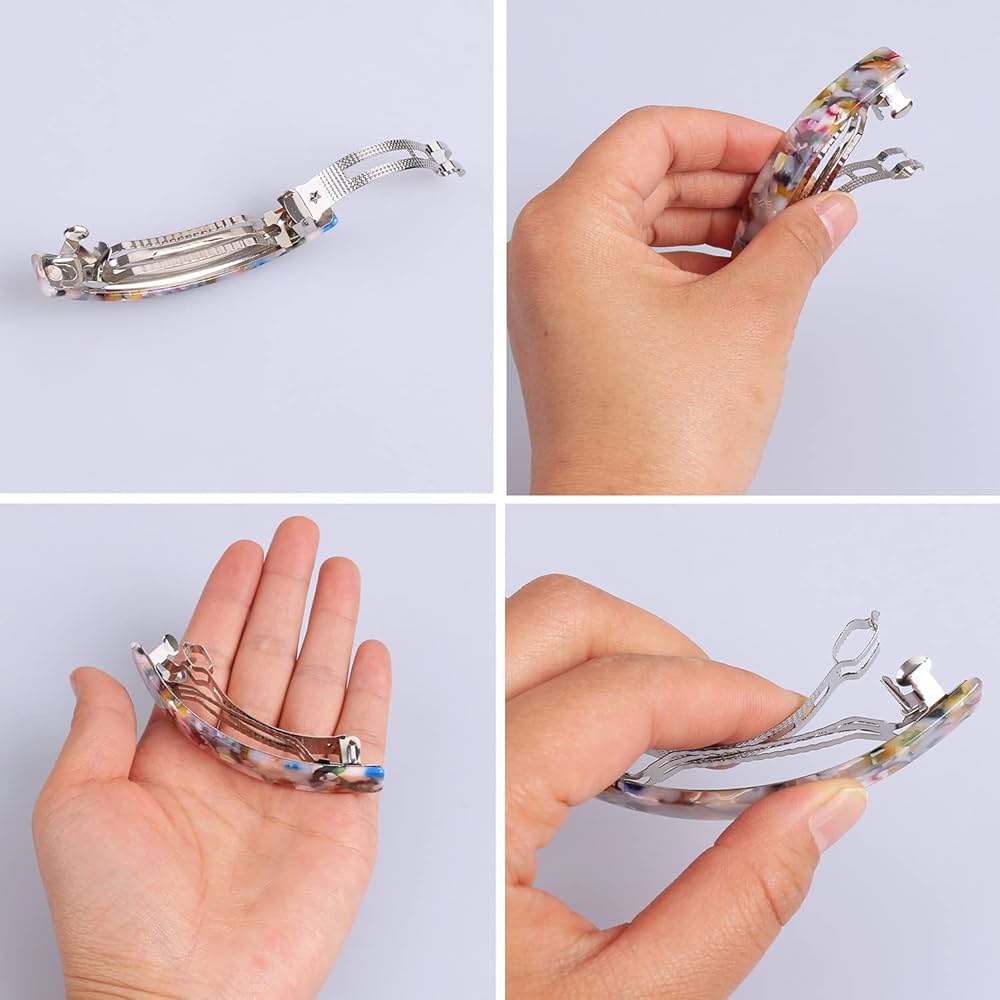 Amazon.com : 6 Pcs Tortoise Shell Hair Barrettes, Flat Hair Clips