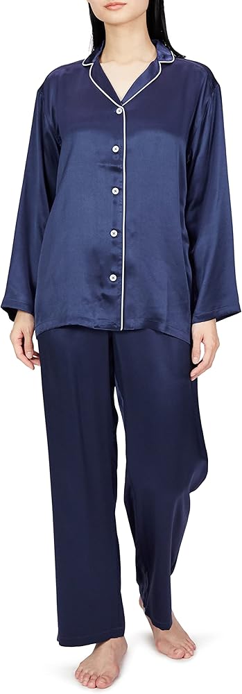 Amazon | パジャマ KaiminNavi快眠ナビ シルク100% 長袖長パンツ