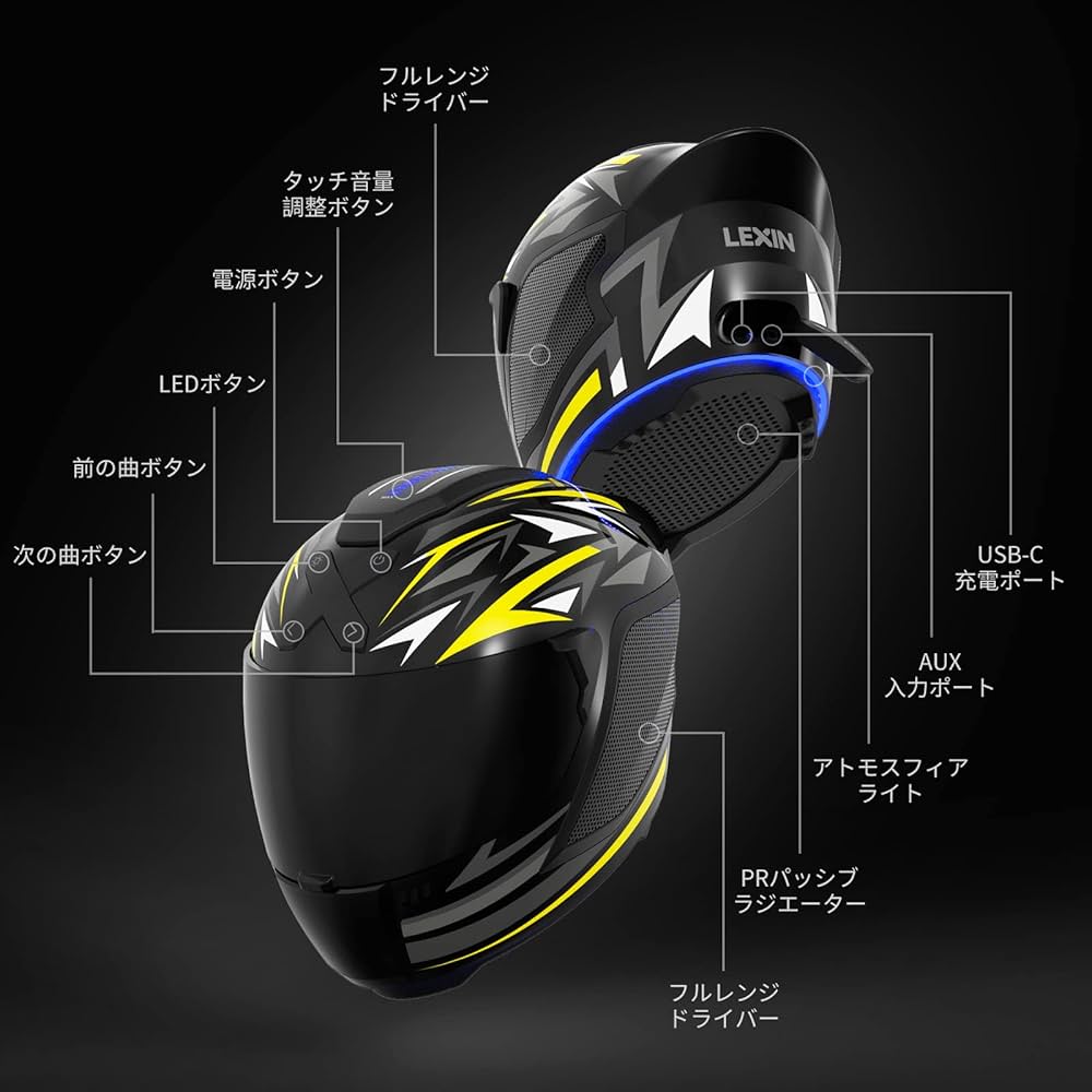 Amazon.co.jp: 【LEXIN 正規品】 bluetooth スピーカー ヘルメット型