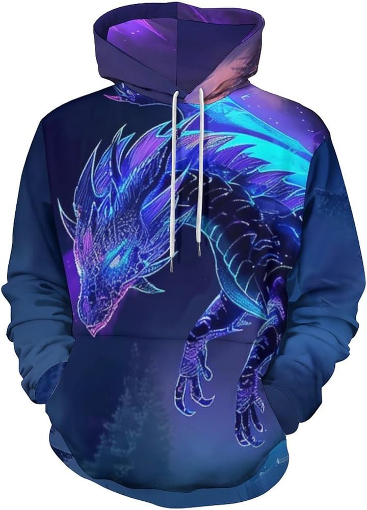 Amazon.com: TEERMLLQWA Dragon Aurora Flame Unisex Hoodies Hooded