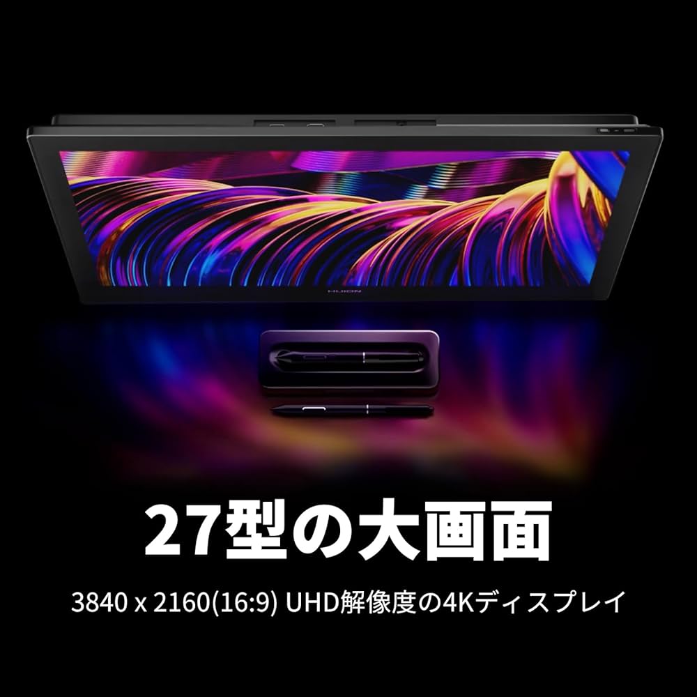 Amazon | HUION 液タブ 液晶タブレット Kamvas Pro 27 (4K) 27型の大