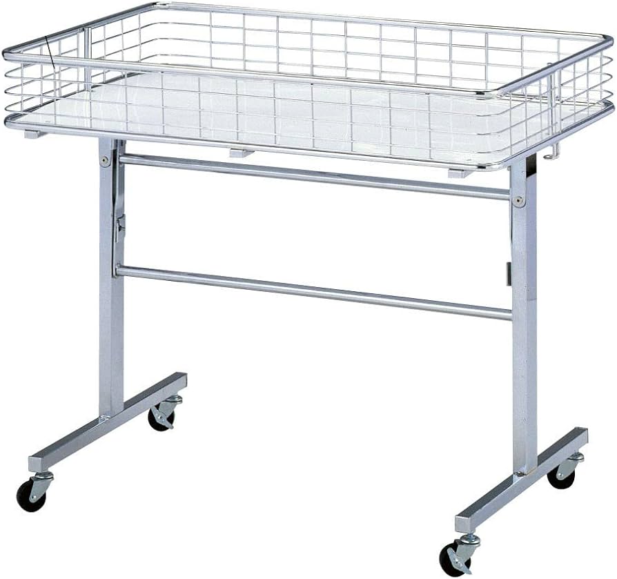 Amazon.co.jp: 折りたたみワゴン クローム W90cm 1台 耐荷重50kg