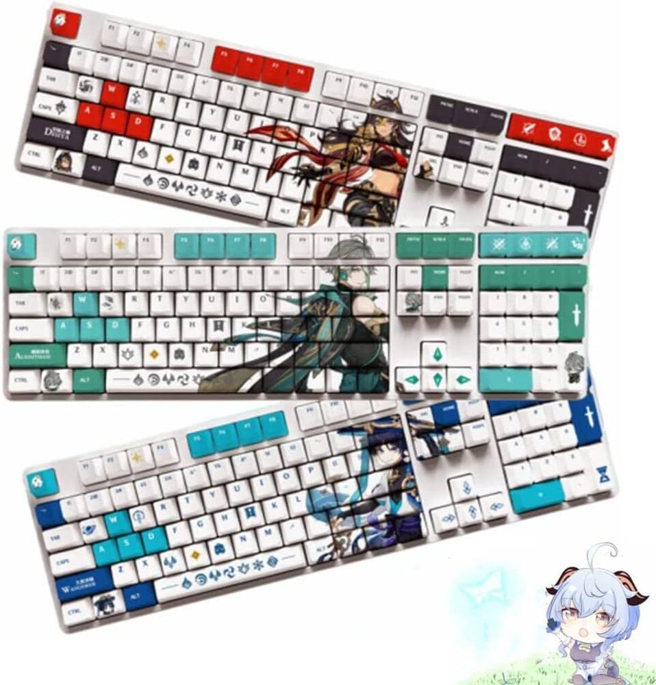 Amazon | 原神グッズ キーボード 原神風 全キャラクター PBT染め 昇華