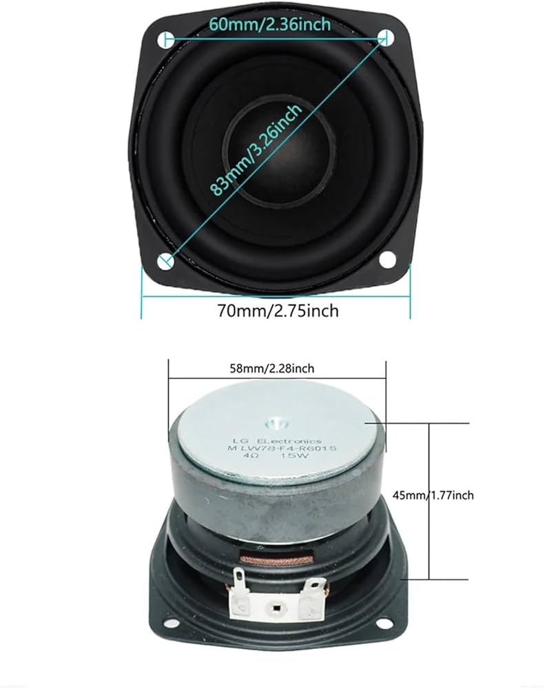 Amazon.co.jp: 1個 78MM 4オーム 15W サブウーファースピーカー 3