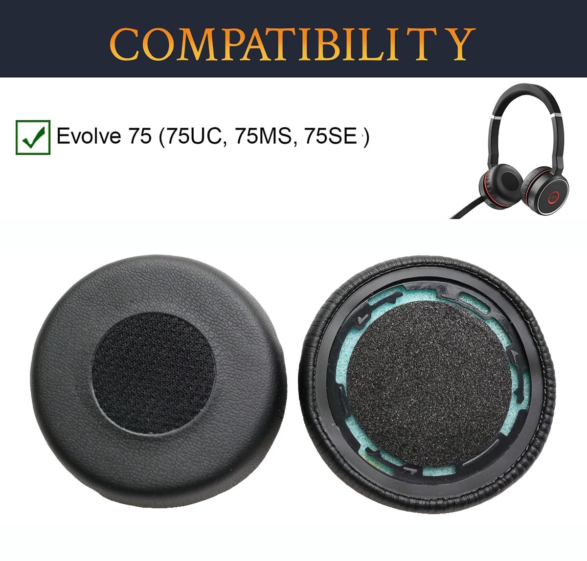 Amazon | V-MOTA HSC040W イヤーパッド Jabra Evolve 75/75+ /75 UC