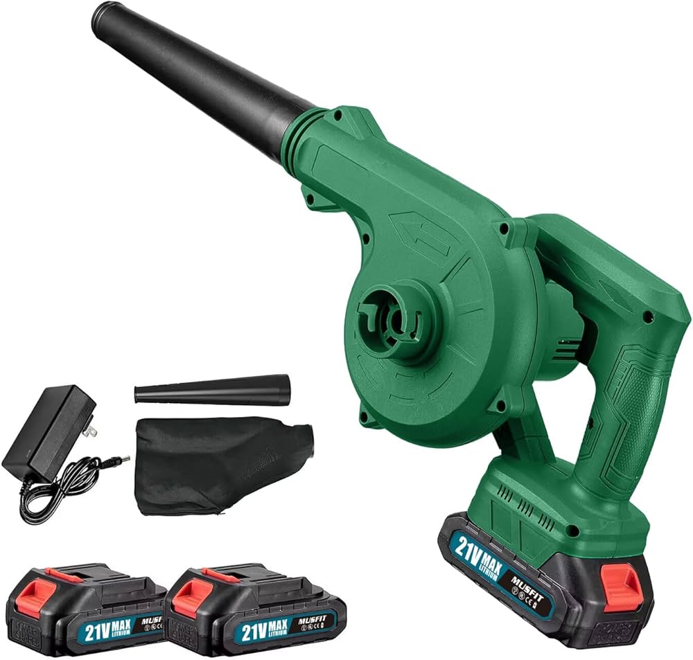 Amazon.co.jp: ブロワー 充電式 21V 1.5Ahバッテリ一*2付き ブロワ