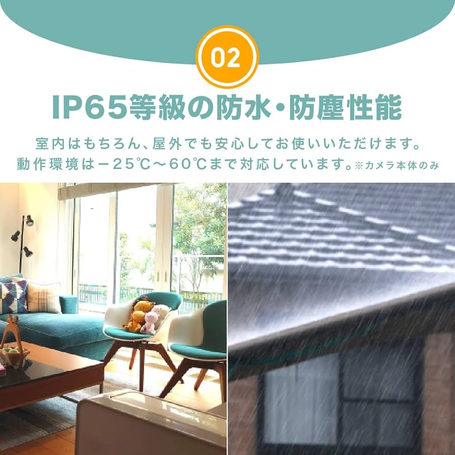 Amazon.co.jp: 防犯・見守りネットワークカメラ IP65 SE-IPC01-WH