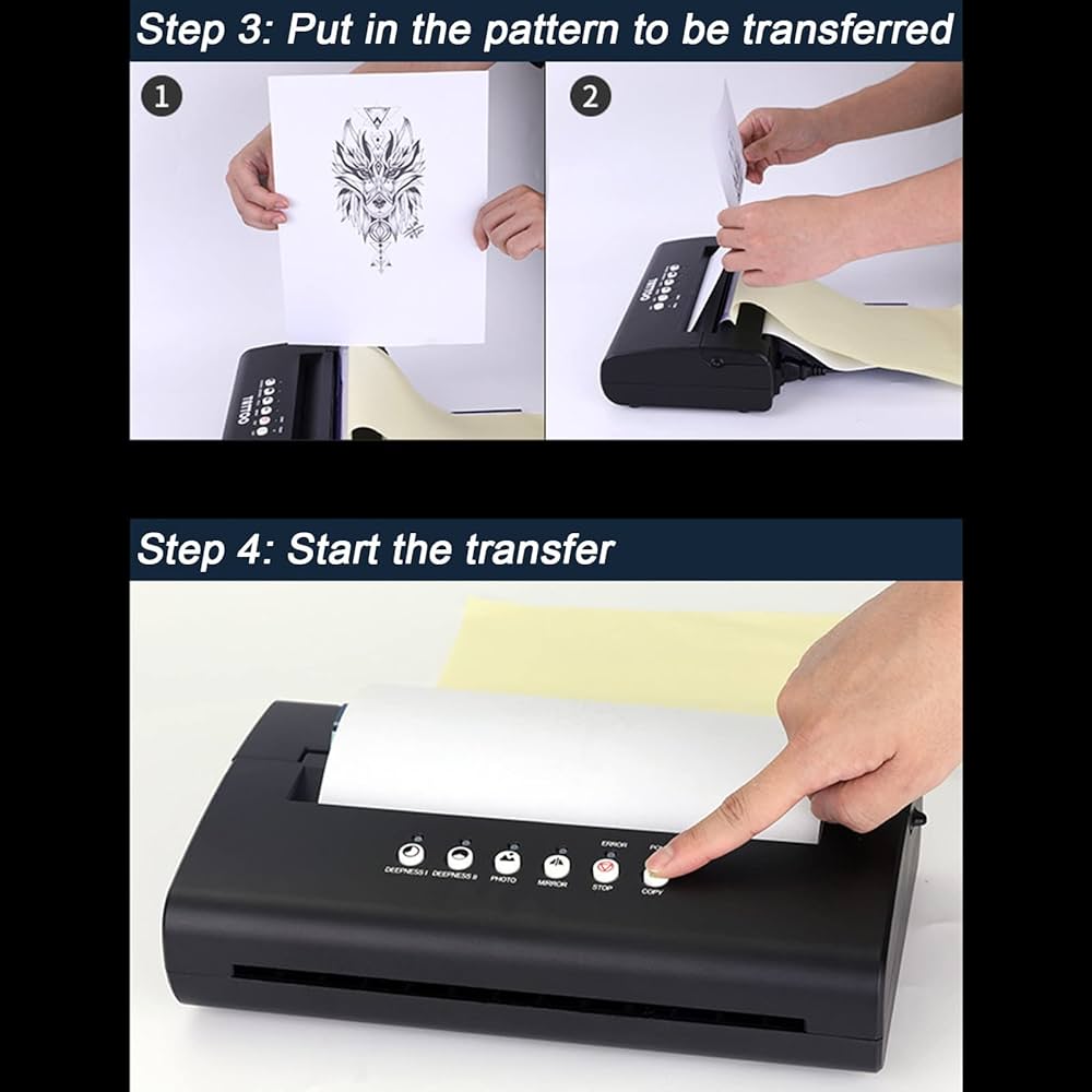 Amazon.co.jp: タトゥーステンシル転写機、高速サーマルタトゥーコピー