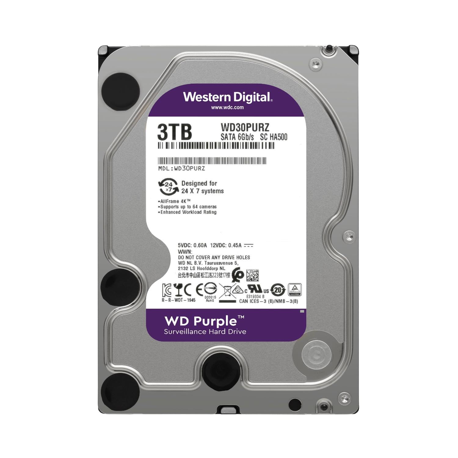 Amazon | Western Digital HDD 3TB WD Purple 監視システム 3.5インチ