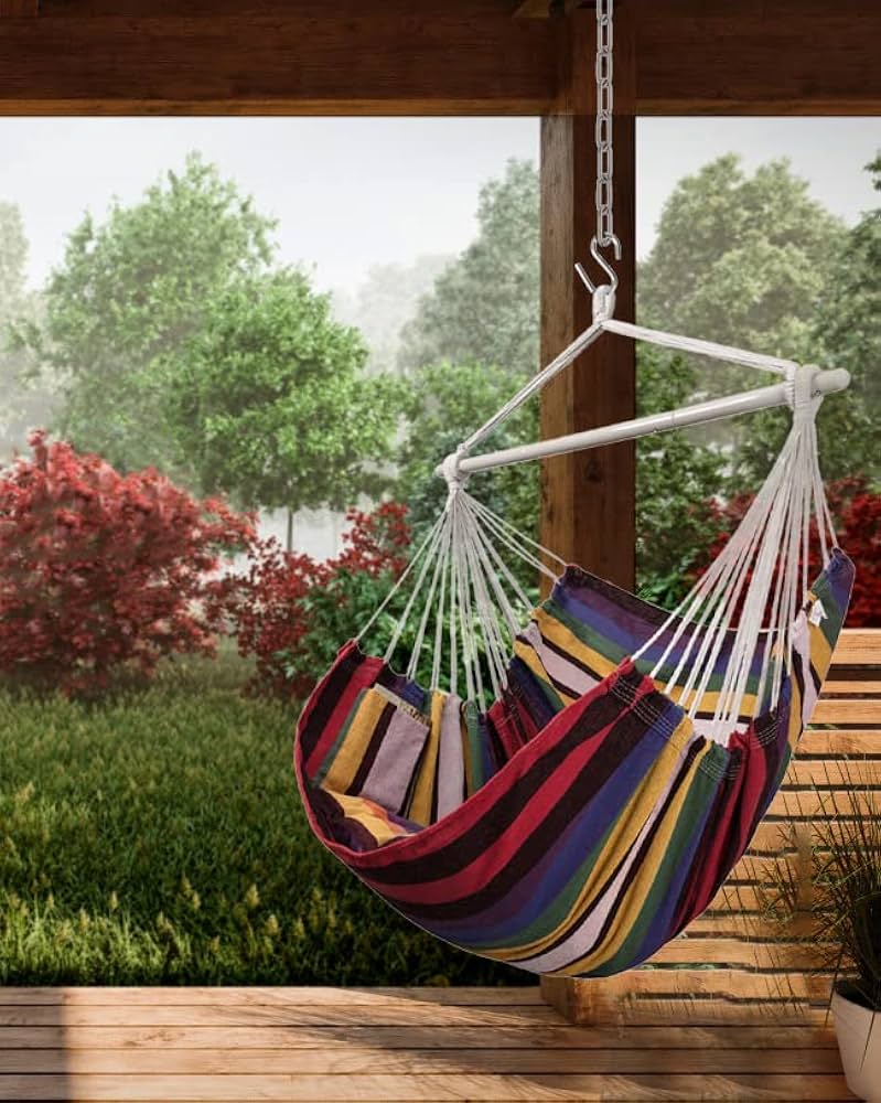 Amazon.com: XXL Hammock Chair Hanging Rope Swing with 2 Cushions