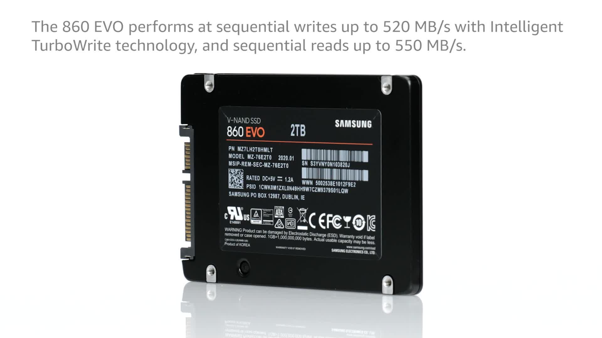 Samsung 860 EVO 2 TB SATA 2.5 Inch Internal Solid State Drive (SSD