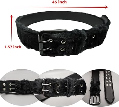 LANOBA Women Faux Fur Waist Belt Luxury Furry Cinch Corset