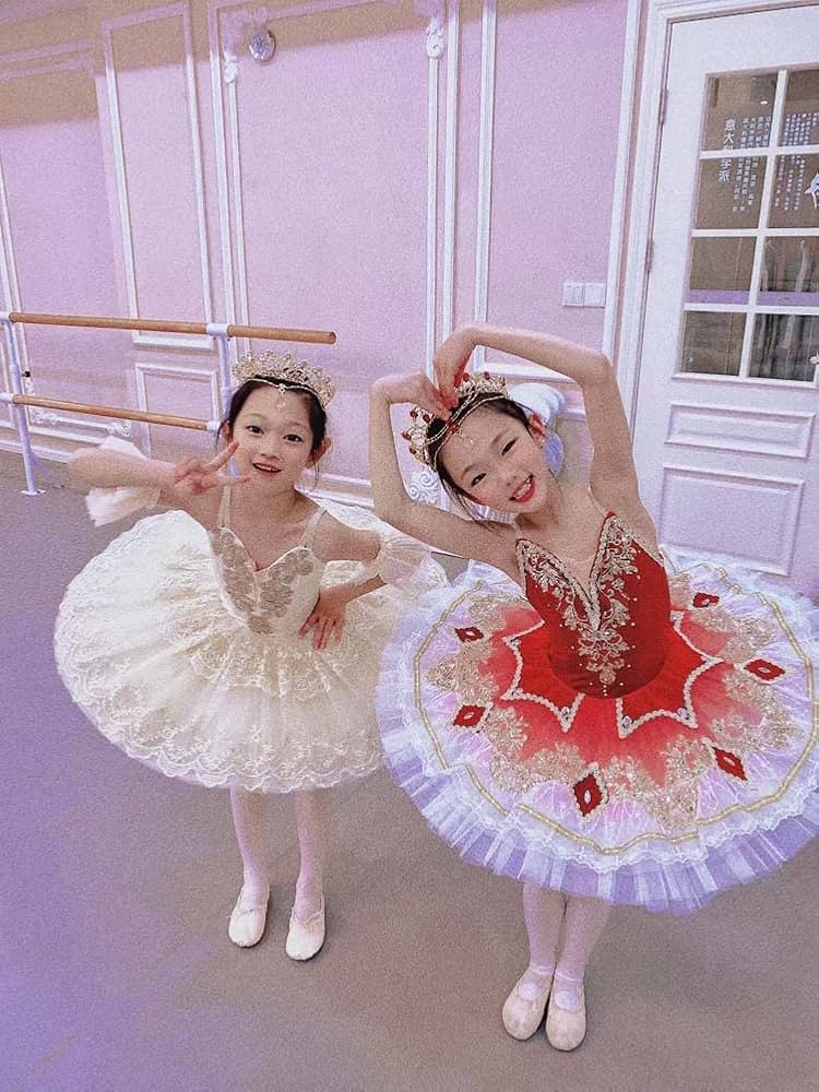 Amazon | バレエレオタードキッズ 女の子 バレエ 衣装 チュチュ 大人