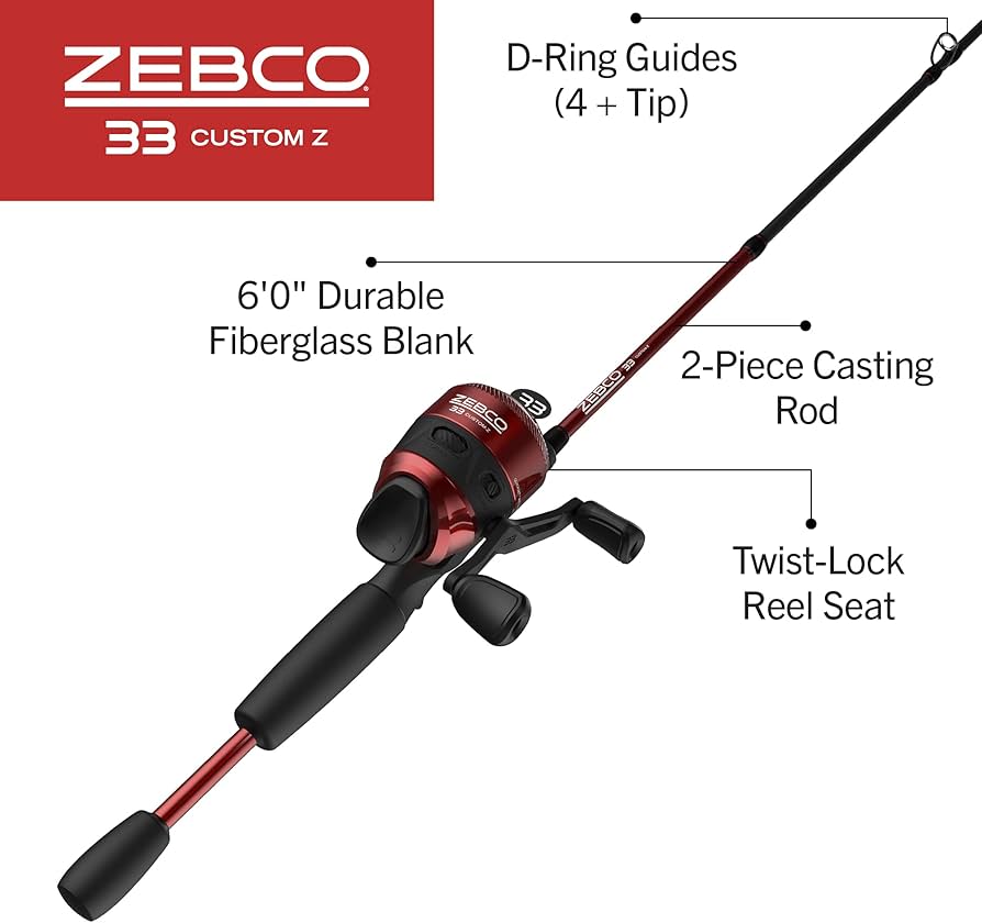 33 Custom-Z Spincast Reel and 2-Piece Fishing Rod Combo : Amazon