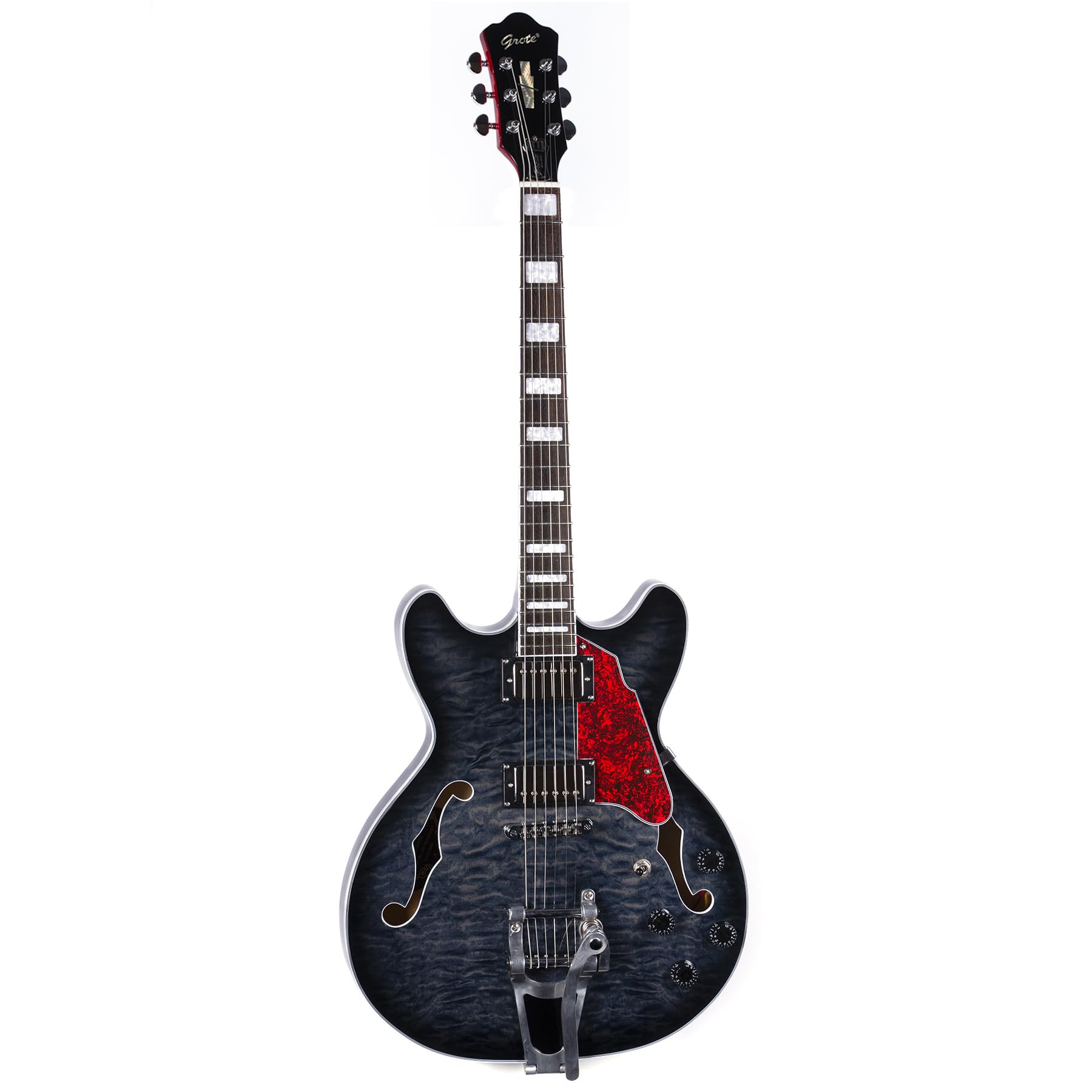 Amazon | GROTE 335 style Jazz Electric Guitar with Bigsby Semi