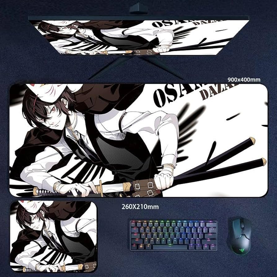 Amazon.co.jp: 文スト マウスパッド 大型ゲーミングゴム 中島敦 太宰治