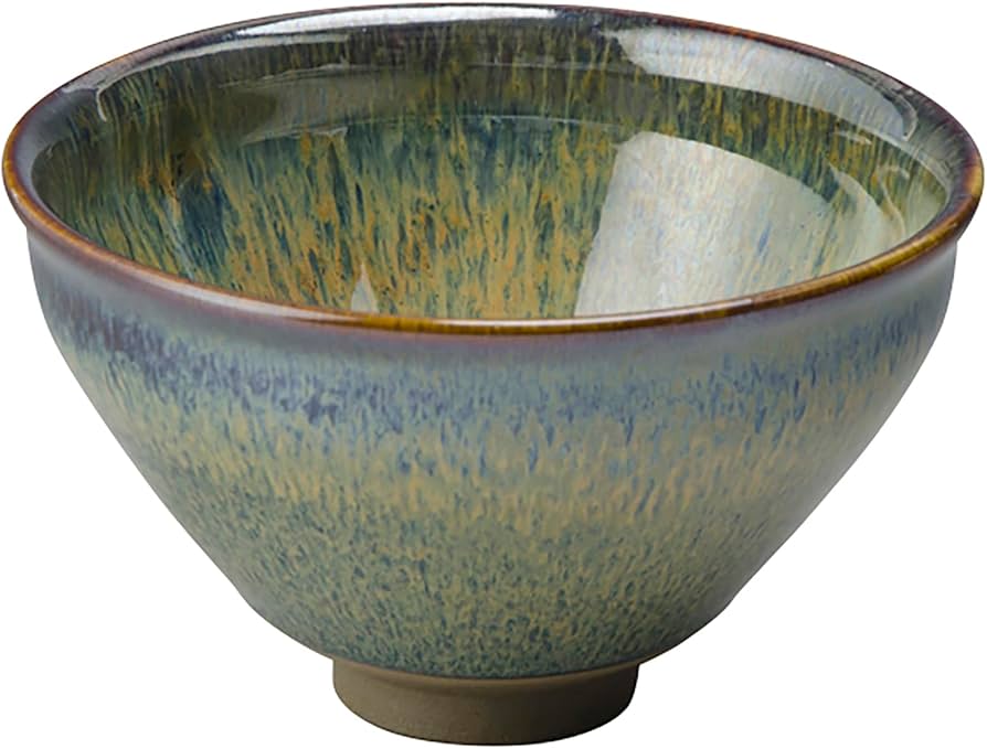 Amazon｜京焼 清水焼 抹茶碗 茶碗 茶道 約12cm 虹銹天目 青 日本製