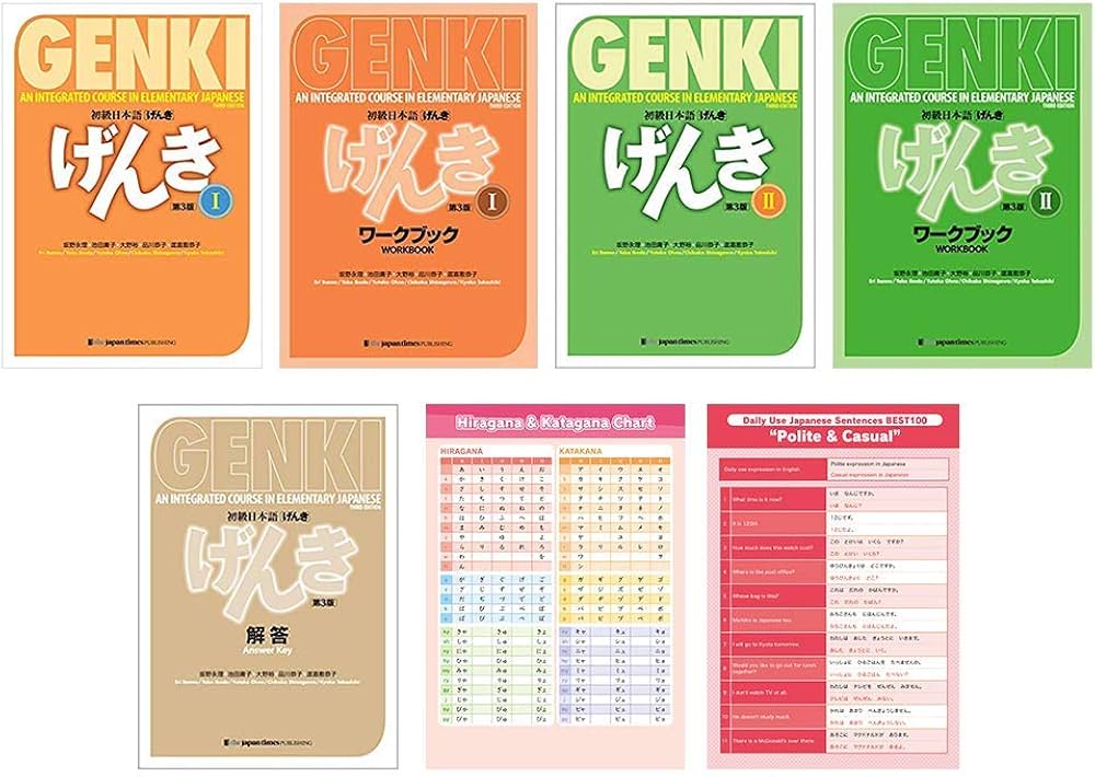 Genki Textbook and Workbook 1 , 2 , Answer Key ( Third Edition