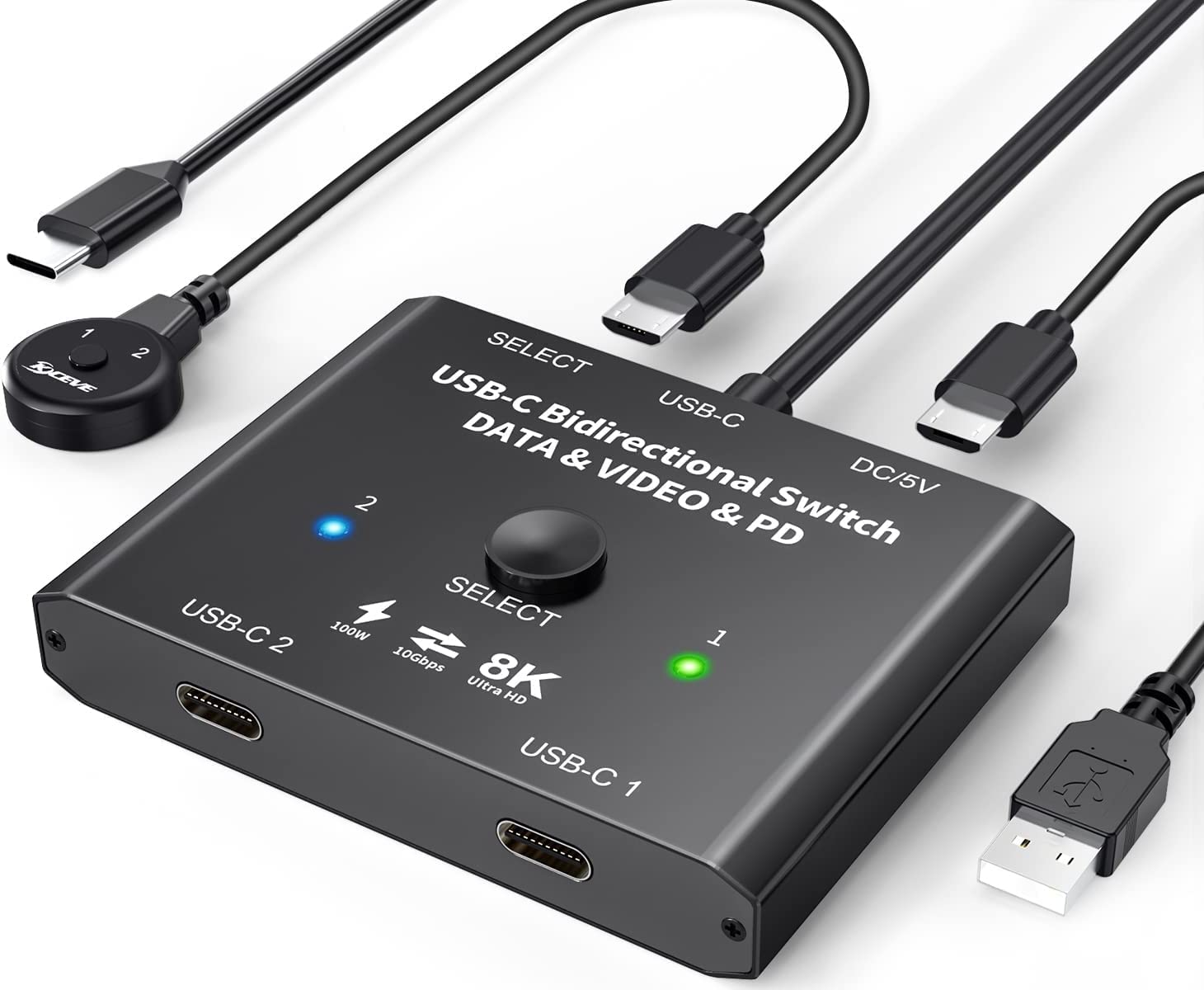 Amazon.co.jp: USB C 切替器、2入力1出力、1入力2出力、USB C 双方向