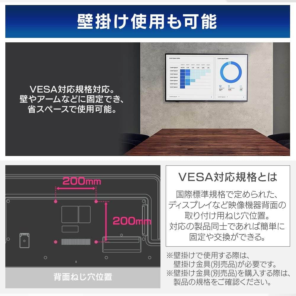 Amazon.co.jp: アイリスオーヤマ モニター 50インチ 4K VAパネル