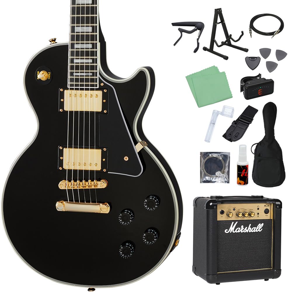 Amazon | Epiphone Les Paul Custom Ebony エレキギター初心者14点