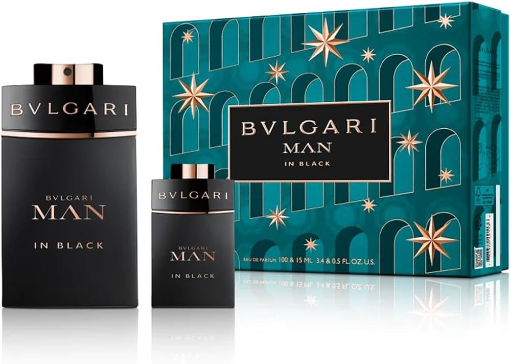 Amazon.com : BVLGARI 2 Piece Man In Black Eau De Perfume Set, 3.4