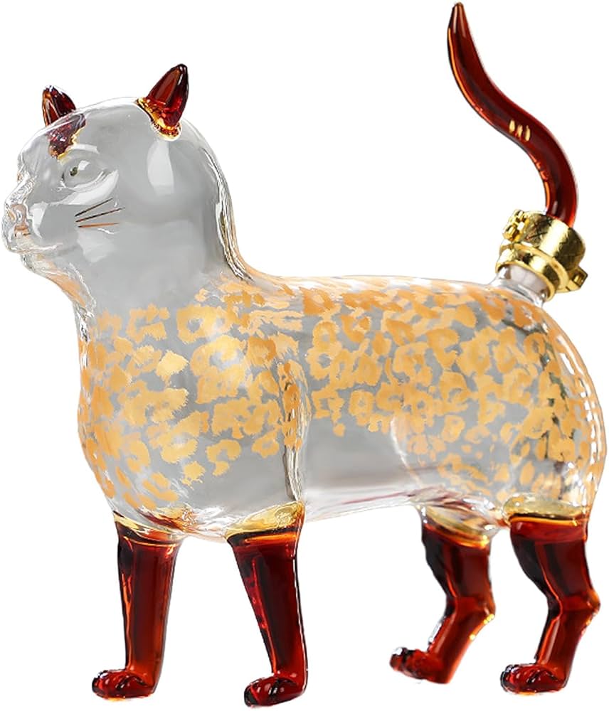 Amazon.co.jp: Perfk 1000ml 猫 ウィスキー デキャンター 猫の形