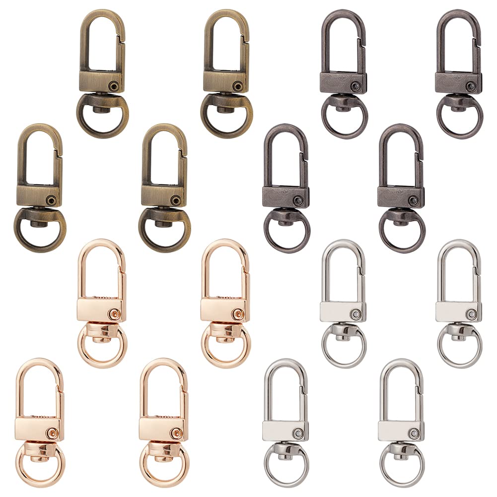 PH PandaHall Key Chain Clips, 16 Pieces 4 Colors Metal Lobster