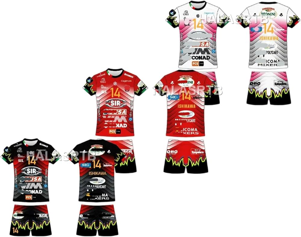 ☆石川祐希 ペルージャ 赤ユニフォーム ゲーム シャツ バレーボール