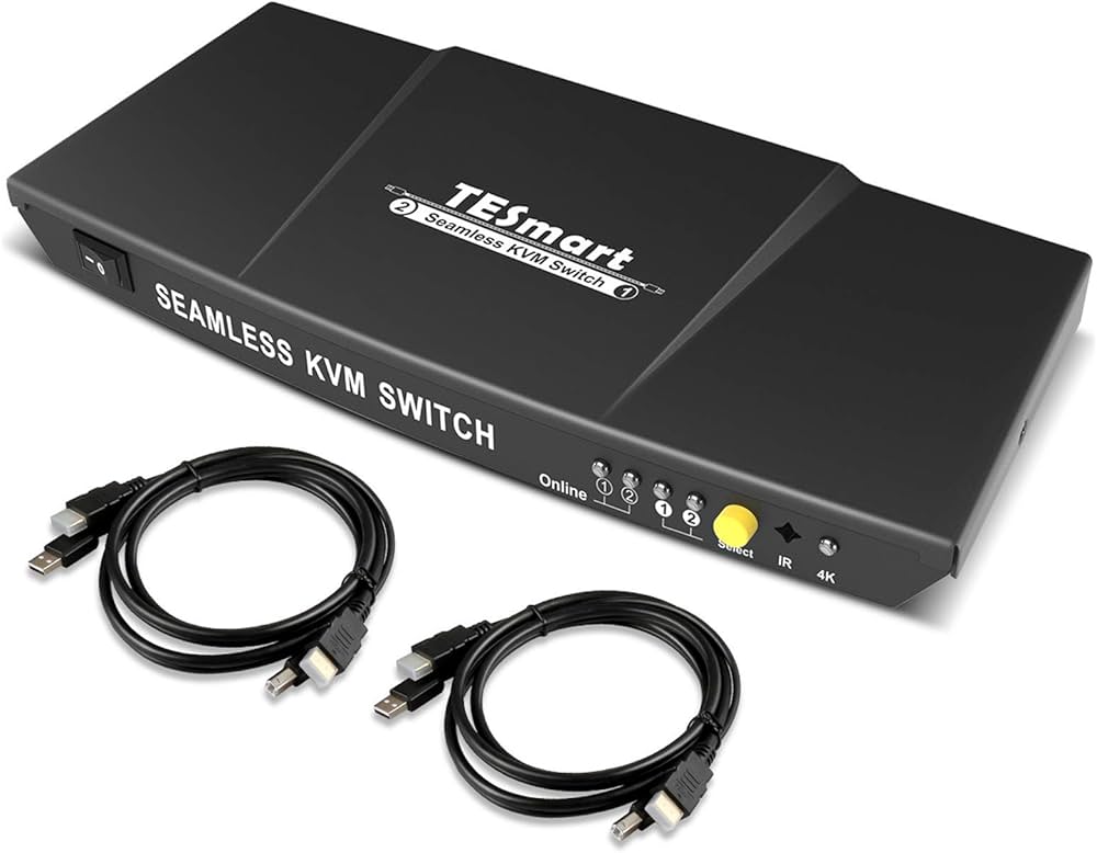 Amazon | HDMI KVM Switch TESmart KVM Switch Box 4k@30Hz with IR