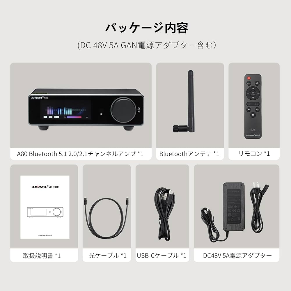 Amazon.co.jp: AIYIMA A80 【更新バージョン】 TPA3255デコードアンプ