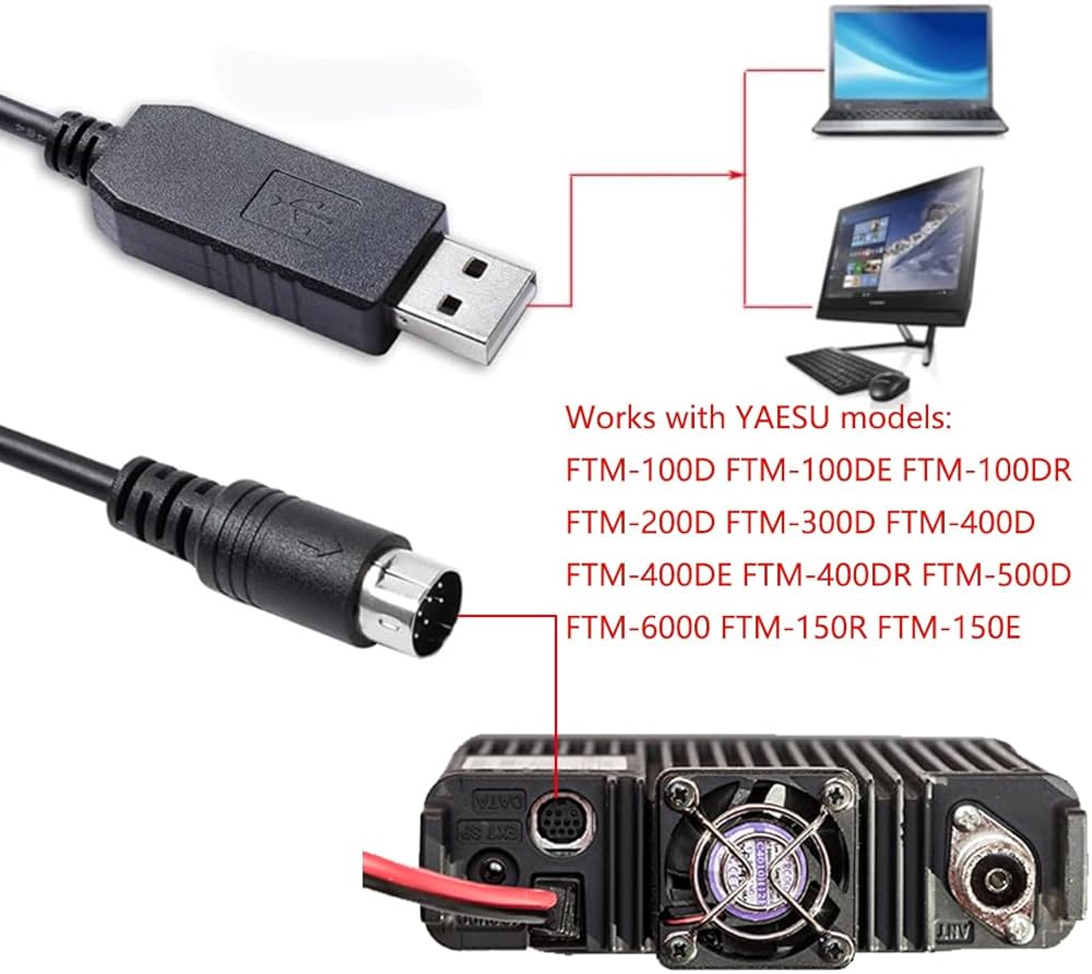 Amazon.com: Youtang USB to Mini Din 10 Pin Cable for Yaesu FTM