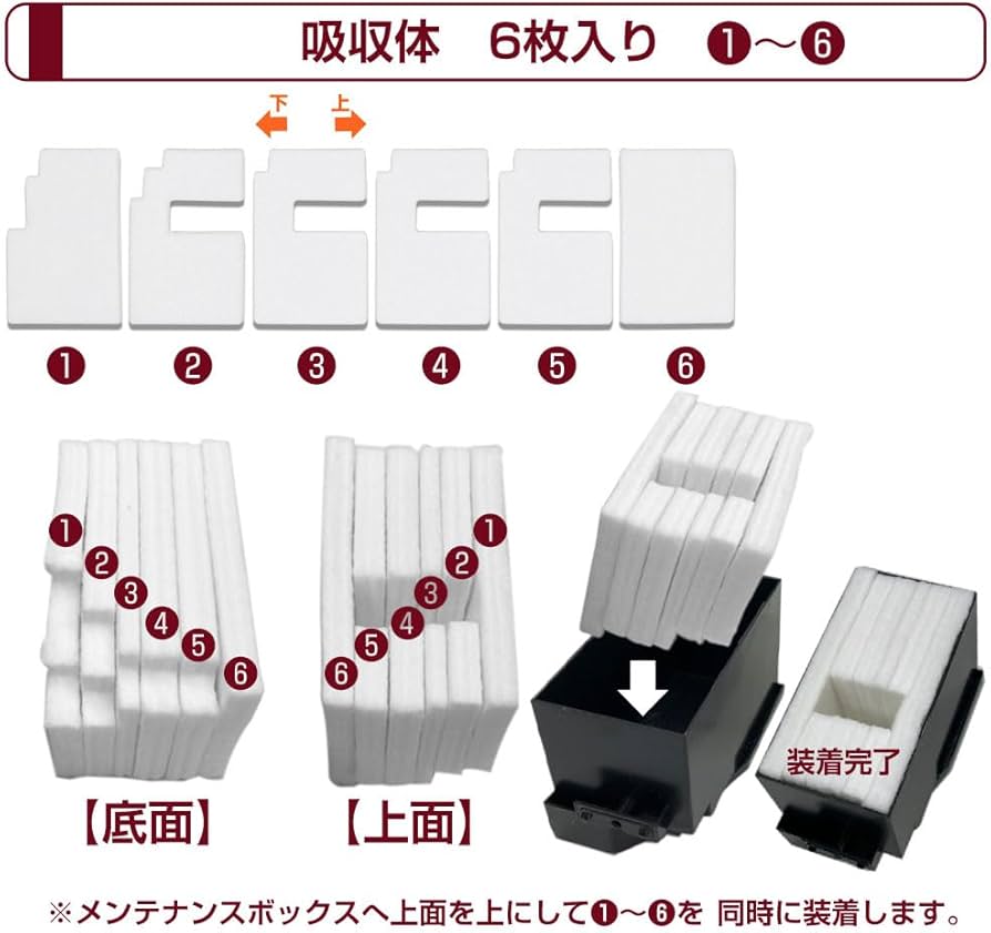 Amazon.co.jp: Ecoink 交換用廃インクパッド セット[A] XP700 6枚