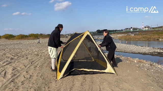 Amazon.co.jp: icamp ラクバイン 超早 簡単設営 テント 2～3人用 前