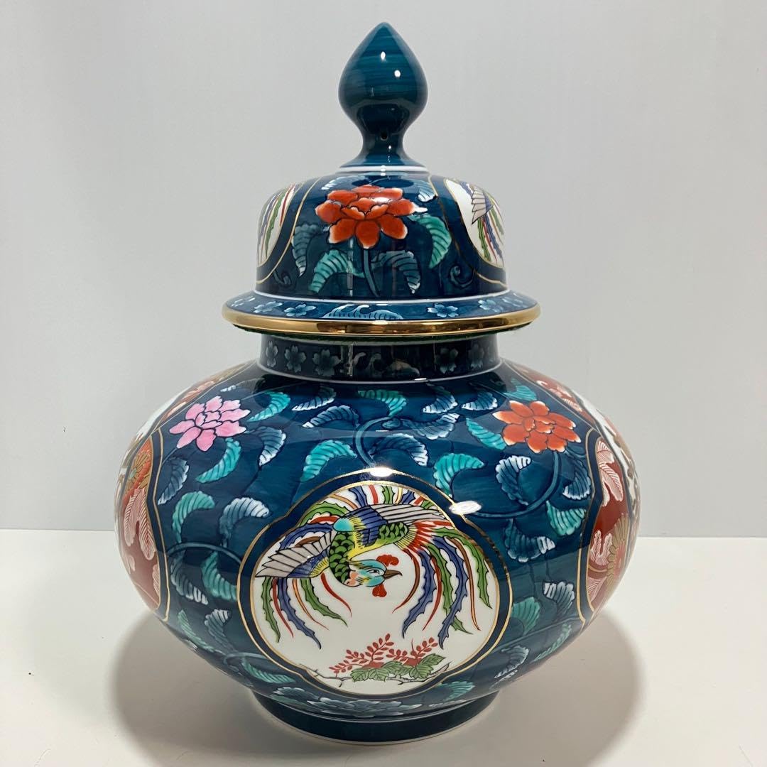 有田焼 金龍壺 博山作 美品 超大型】有田焼 金龍窯 博山作 飾壺 沈降壺