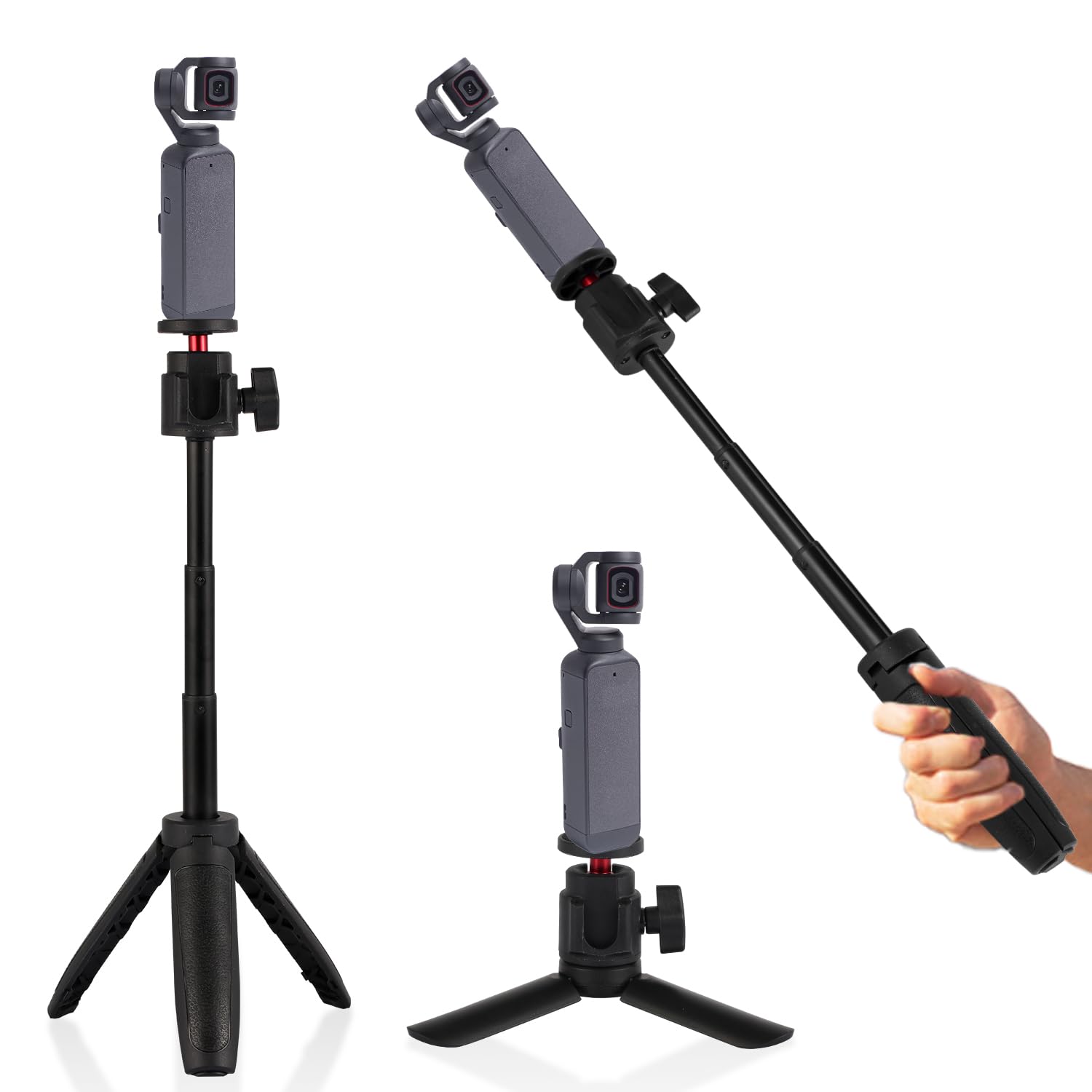 Amazon.com : DJI Osmo Pocket 3 & 2 Selfie Stick Tripod Kit - Black