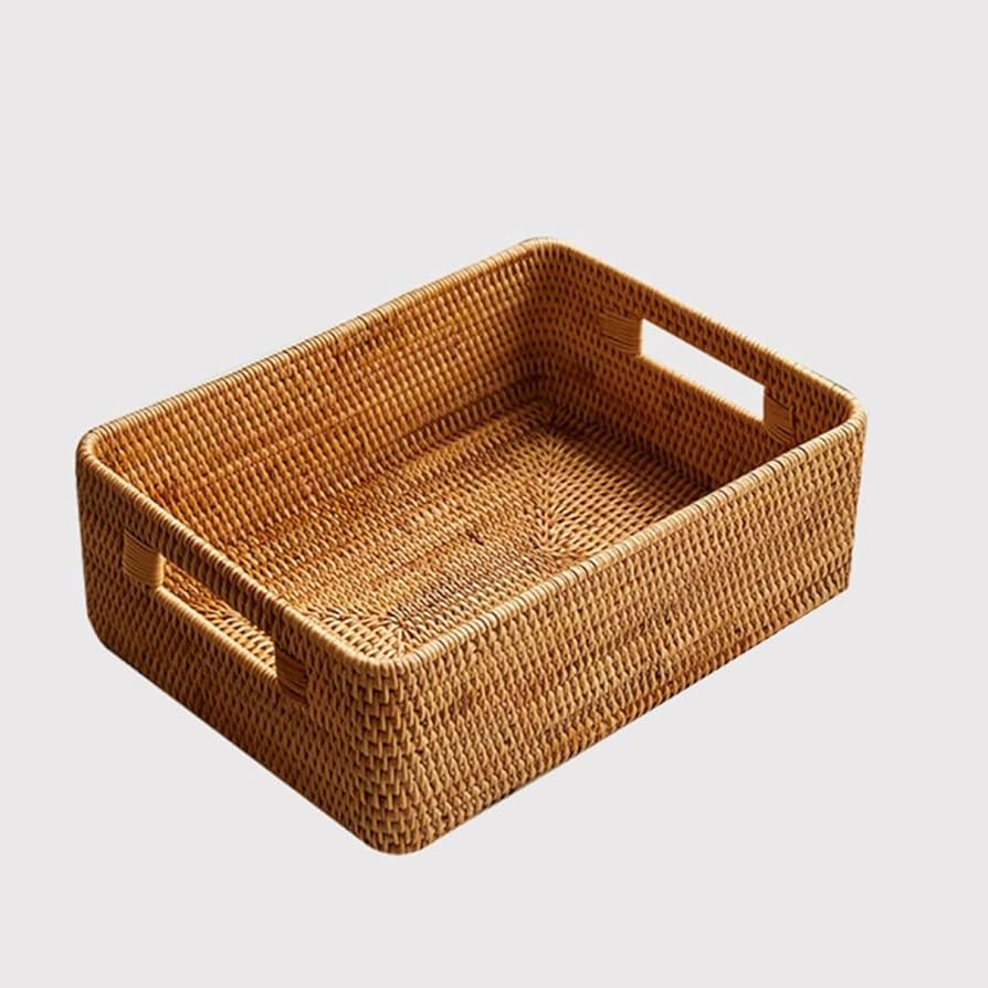 Amazon.co.jp: MJKQ9 収納かご ラタン製 大容量 収納バスケット ケース