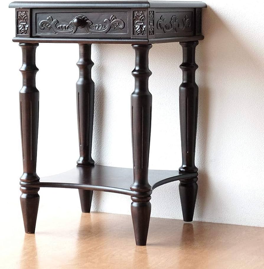 Amazon｜花台 アンティーク サイドテーブル 木製 レトロ おしゃれ 花瓶