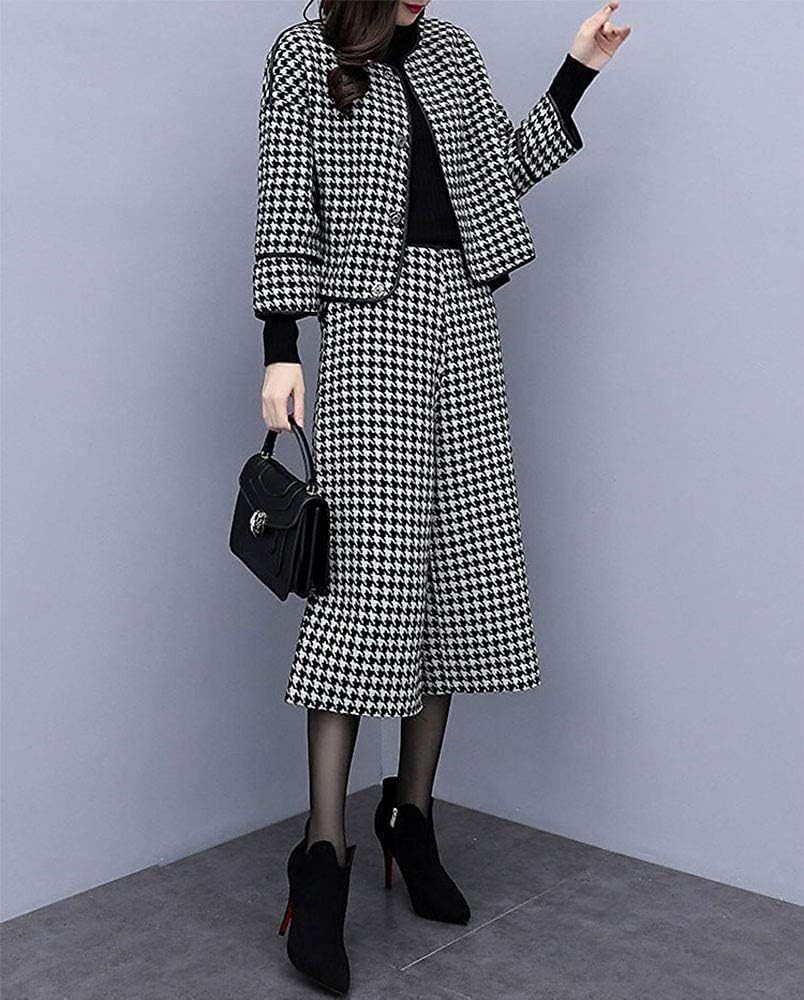 Amazon | [N-O] セットアップ レディース スーツ ワイドパンツ 千鳥格