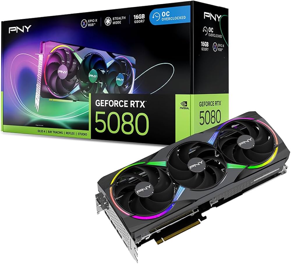 Amazon | PNY GeFORCE RTX 5080 16GB ARGB Overclocked TripleFan