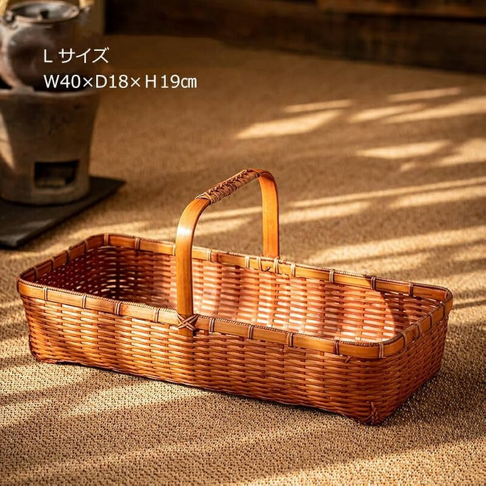 Amazon.co.jp: 清境Craft 自然素材にこだわったかご 竹かご 手作り 竹