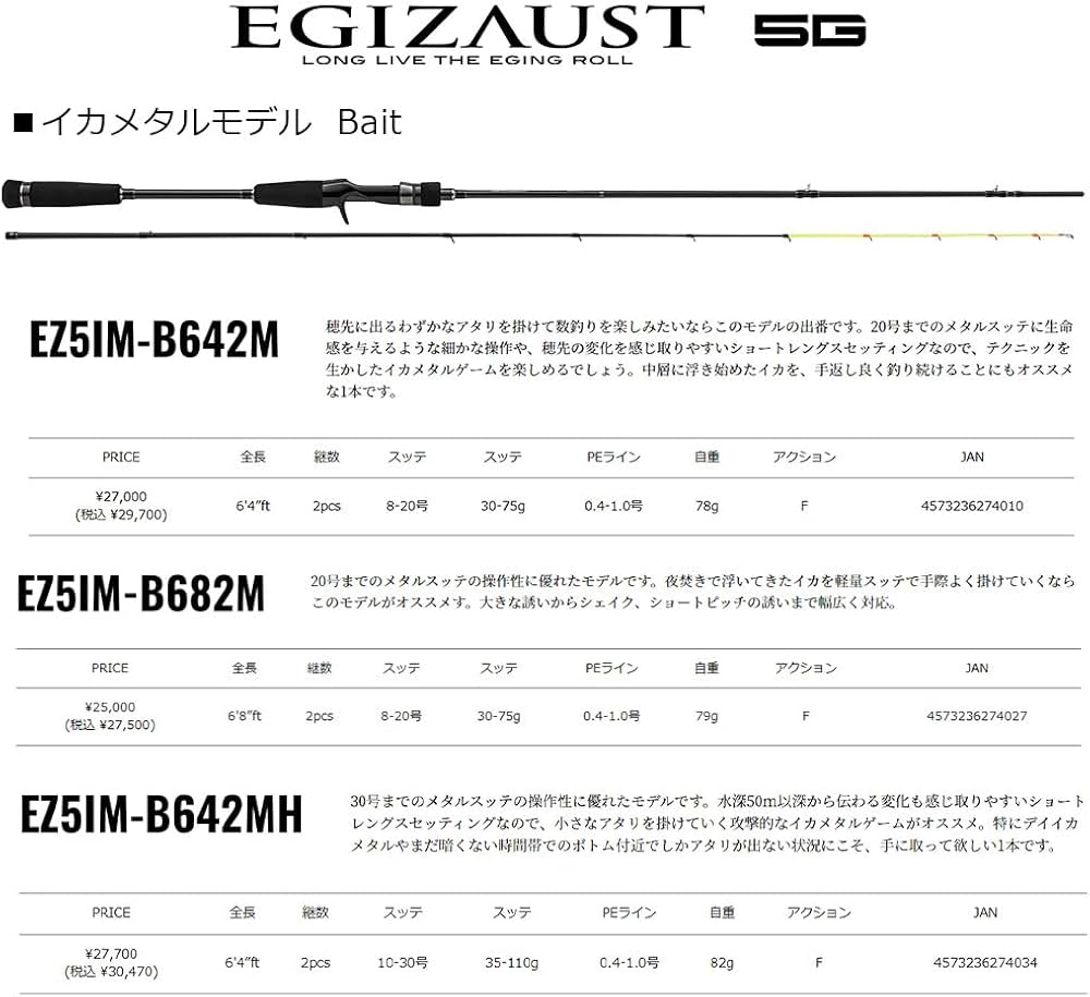 Amazon | メジャークラフト イカメタルロッド エギゾースト5G