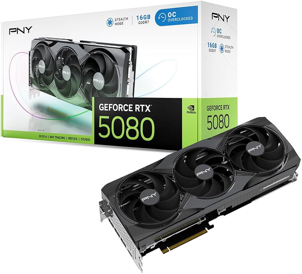 Amazon | PNY GeFORCE RTX 5080 16GB Overclocked TripleFan